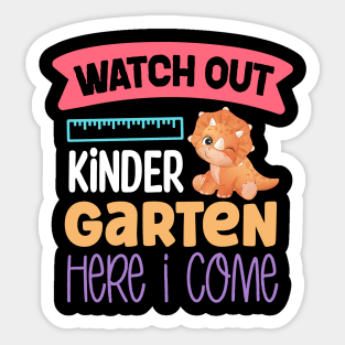 Watch Out Kindergarten Here I Come | Funny First Day of School Teacher Girls & Boys Sticker